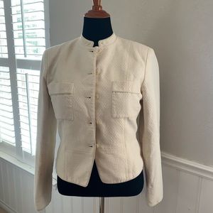 Calvin Klein cream blazer high collar